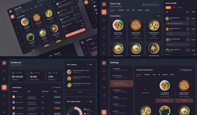 Interface du logiciel de caisse conçu par TechTrail